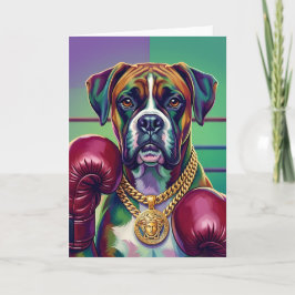 Modern Pop Art Boxer Dog Boxing Athlete Tack Kort