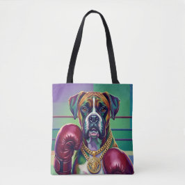 Modern Pop Art Boxer Dog Boxing Athlete Tygkasse