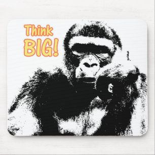 Modern Pop Art Gorilla Tänka Big Motivational Musmatta