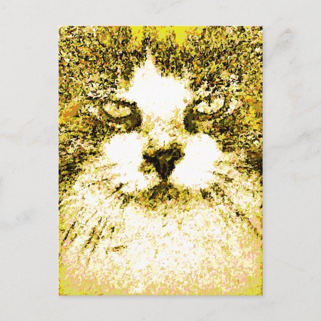 Modern Pop Art Katt Guld Vykort (Framsida)
