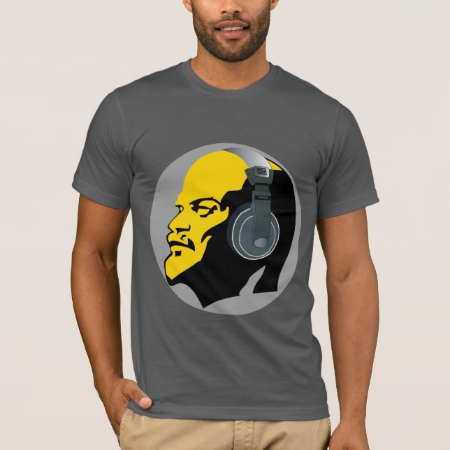 MODERN POP ART LENIN MED HEADPHONES ILLUSTRATRATIO TEE (Framsida)