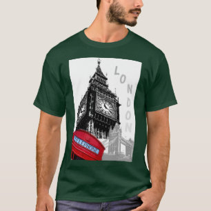 Modern Pop Art London Big Ben Clock Torn T Shirt