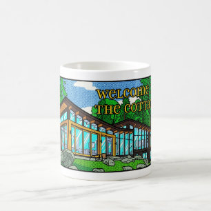 Modern Pop Art Skogshydd Mid Century Comic Kaffemugg