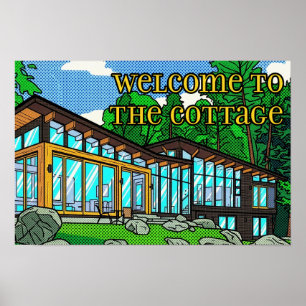 Modern Pop Art Skogshydd Mid Century Comic Poster