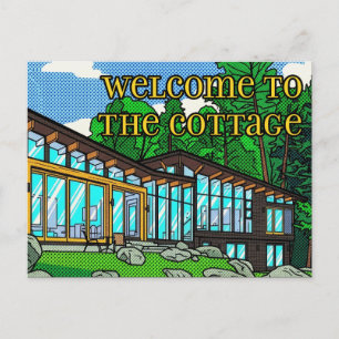 Modern Pop Art Skogshydd Mid Century Serietidning Vykort