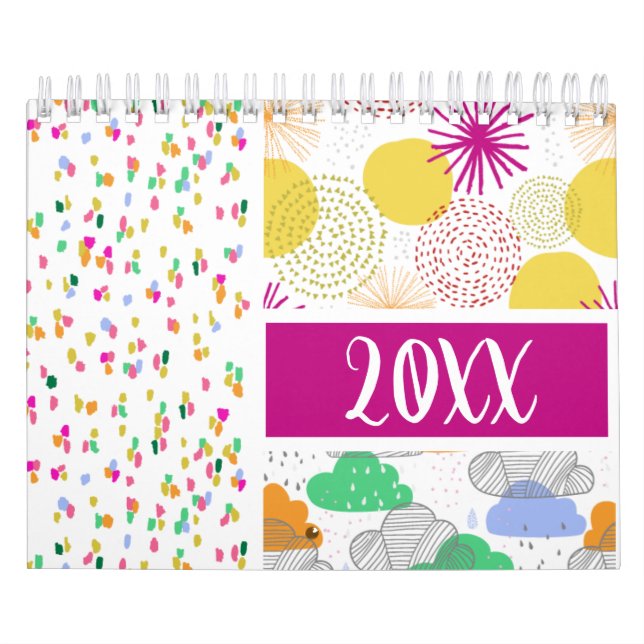 Modern POP Bright Contemporary Mönster Kalender (Omslag)