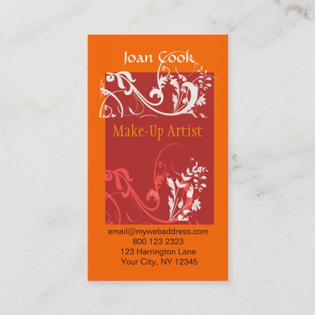 Modern Pop Cosmetolog & Makeup Visitkort (Framsida)