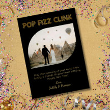 Modern Pop Fizz Clink Typography Gott nytt år