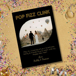 Modern Pop Fizz Clink Typography Gott nytt år Julkort
