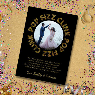 Modern Pop Fizz Clink Typography Gott nytt år Julkort