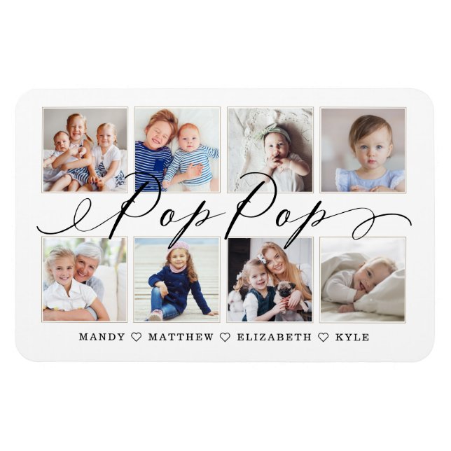 Modern pop-skript, Grandchildren Photo Collage Magnet (Horisontell)