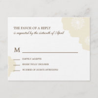 Modern Poppies Bröllop OSA Card - Almond