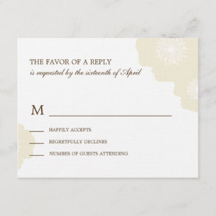 Modern Poppies Bröllop OSA Card - Almond Kort