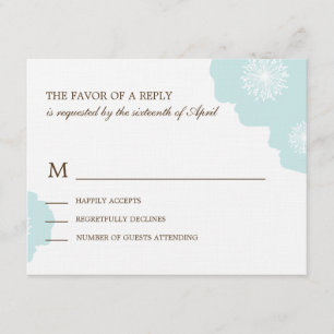 Modern poppies Bröllop OSA Card - Aqua Blue Kort