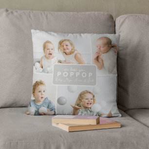 Modern Poppop 4 Foto Grå Kudde