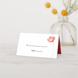 Modern Poppy Red Bröllop Photo Placeringskort