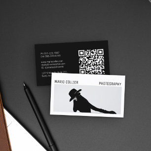 Modern Portfolio Stil Photography Logotyp QR-kod Visitkort