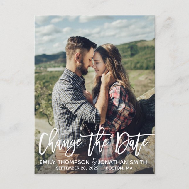 Modern Porträtt Bild Ändra Datum Postkort Vykort (Framsida)