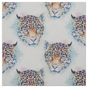 Modern Porträtt Leopard, färgfärg Tyg