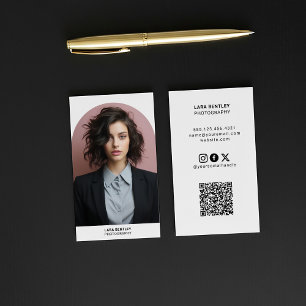 Modern porträttfoto QR-kod stylist Visitkort