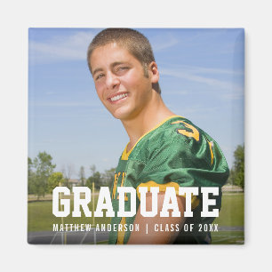 Modern Porty Studenten Announcement Photo Sq Magnet