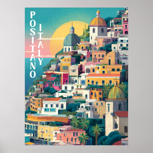 Modern Positano Trave Poster (Framsidan)