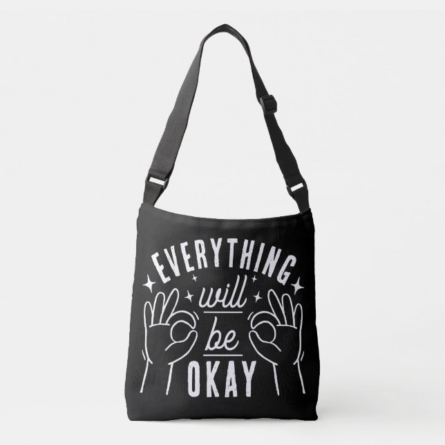 Modern Positiv Typografi Motiverande Axelväska (Framsida)