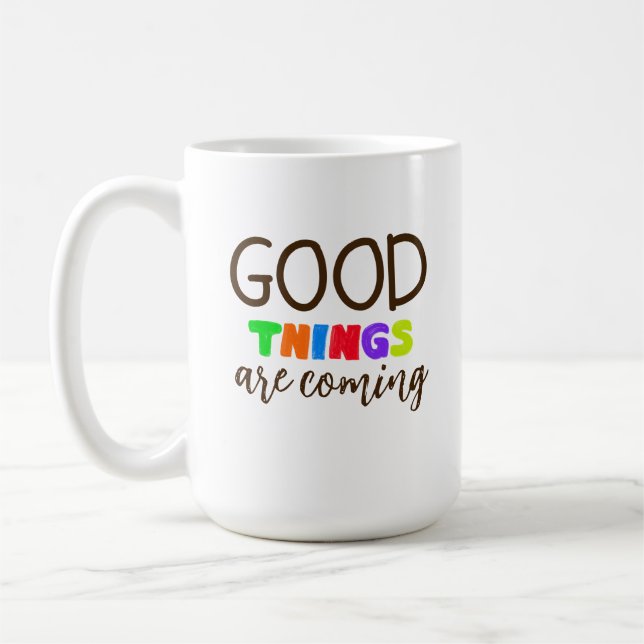 Modern Positive Hand Lettering Mug Kaffemugg (Vänster)