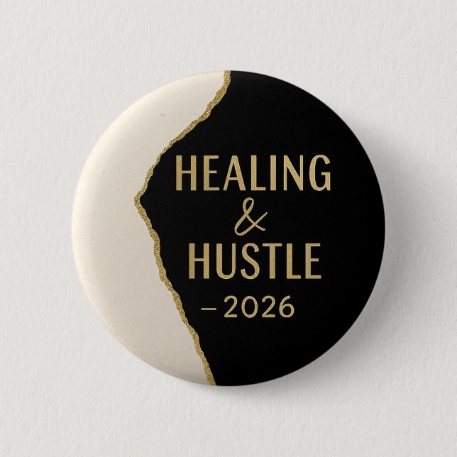 Modern Positivitet Hustle och Healing 2026 Knapp (Framsida)