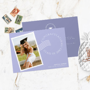 Modern Postage Frimärke Ram   Lilac Photo Grad Meddelande