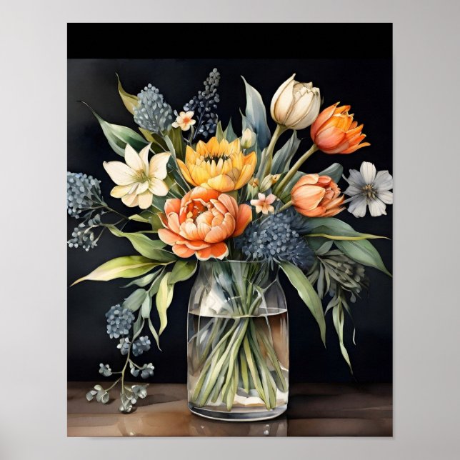 Modern poster konstblommor (Framsidan)