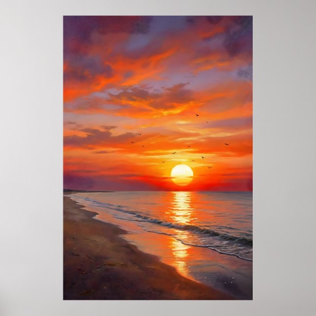 Modern Poster Nature Sunset Wall Art Home Decor (Framsidan)