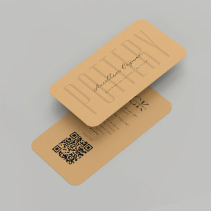 Modern pottery Ceramic Artist Brown Sugar Monogram Visitkort