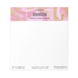 Modern Precious Rosa Guld Marble Namn - Anteckning Anteckningsblock