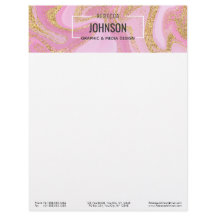 Modern Precious Rosa Guld Marble Namn - Letterhead