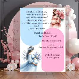 Modern Pregnancy Announcement Card - Bilingual Ara Inbjudningar