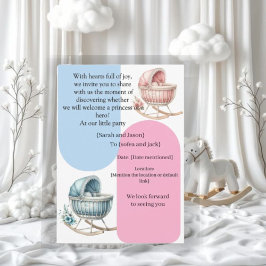 Modern Pregnancy Announcement Card - Bilingual Ara Inbjudningar