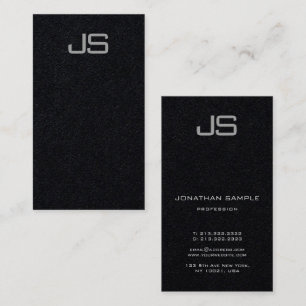 Modern Premium Black-mall för trendig Monogram Visitkort