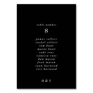 Modern Premium Black Onyx Plain Simple Bröllop Bordsnummer