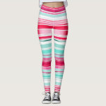 Modern Preppy Cyan Magenta Watercolor Rand Leggings<br><div class="desc">Modern Preppy Cyan Magenta Watercolor Rand Mönster Women's Leggings har en modern cyan- och mageneta-vattenfärg rand mönster. Perfektens gåva till henne för födelsedag,  mamma för Mors dag,  syster eller bister för jul och helgdagar. Designad av ©Evco Studio www.zazzle.com/store/evcostudio</div>