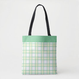 Modern Preppy Plaid Green Lime Pattern Tygkasse