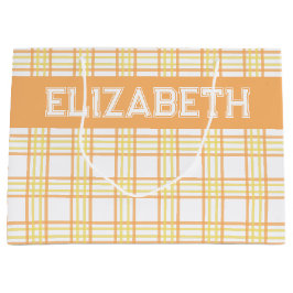 Modern Preppy Plaid Orange Yellow Pattern