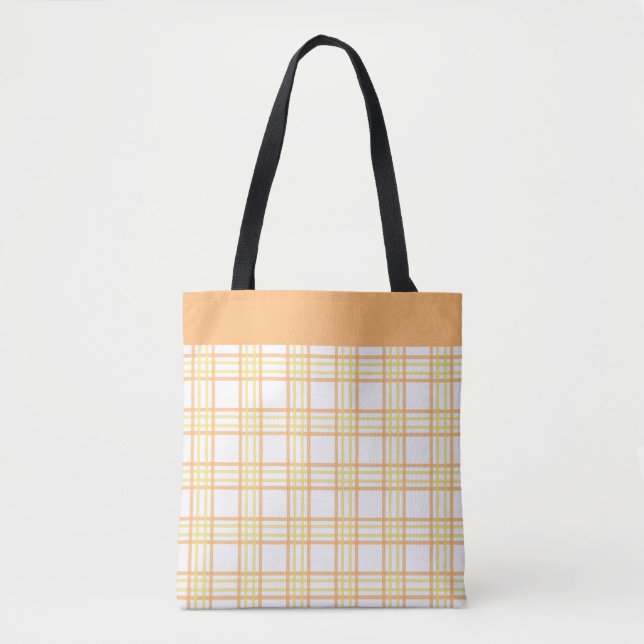 Modern Preppy Plaid Orange Yellow Pattern Tygkasse (Framsida)