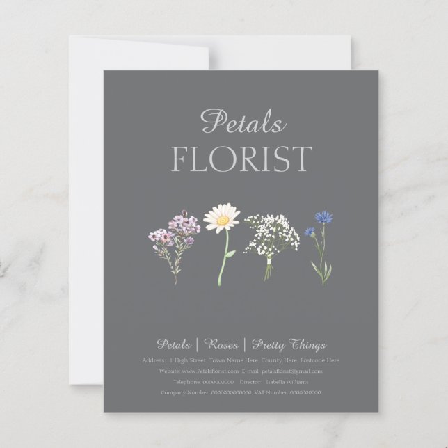  Modern presentationsmappar för blomsterbutik  (Framsida)