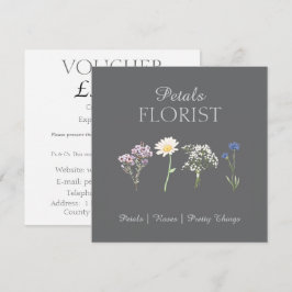 Modern presentkort för blomsterbutik branding