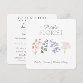 Modern presentkort för blomsterbutik och branding