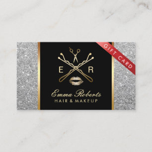 Modern presentkort för Makeup för silverglitterh Rabattkort