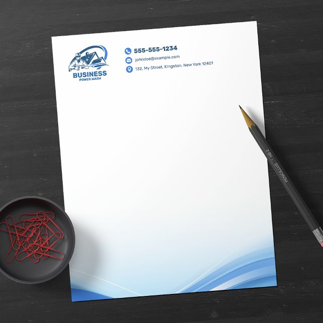 Modern press som Tvättar Power Tvättar House Städn Brevhuvud (Skapare uppladdad)