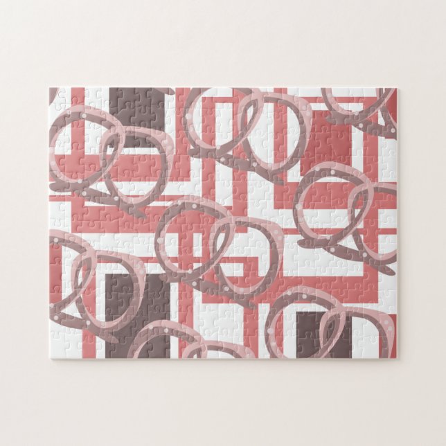 Modern Pretzel Rosa Pussel (Horisontell)