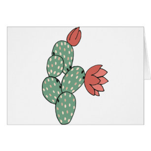 Modern prickly Pear Cactus Hälsningskort